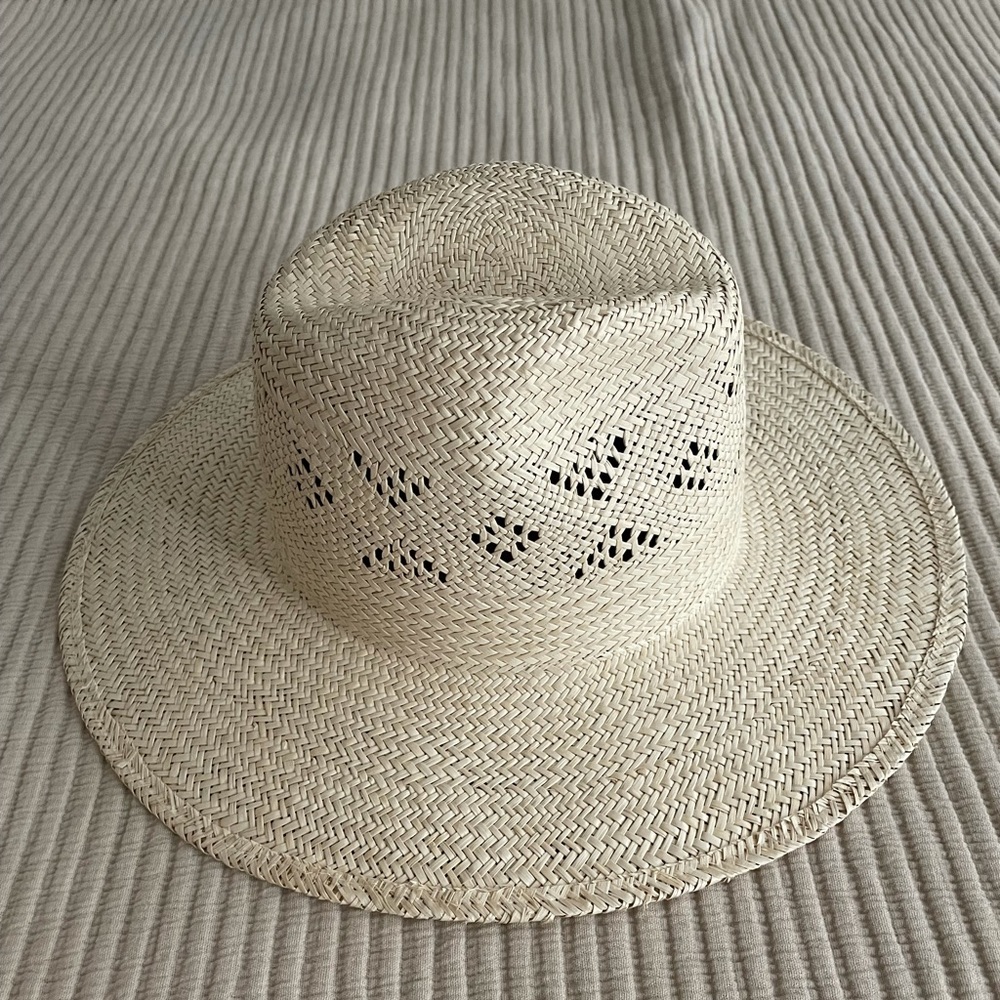 Jenni Kayne Straw Wide-Brim Sun Hat in Natural Cream Medium - Picture 4 of 4